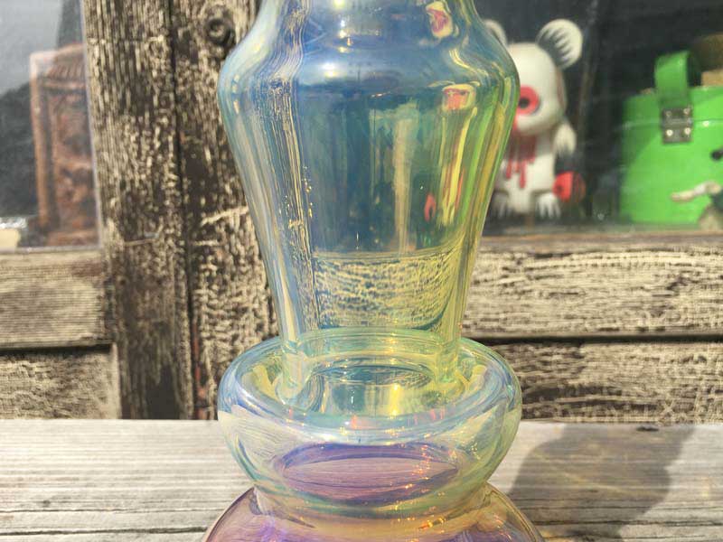 新品 Send Up Art Glass Incense Burner/Stand Pole Gold & Silver