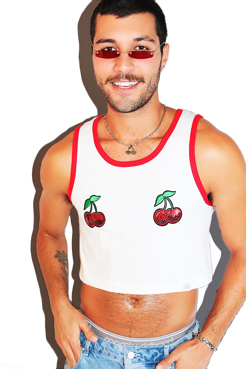 Cherries Pasties Crop Ringer Racerback Tank- Red – Marek+Richard