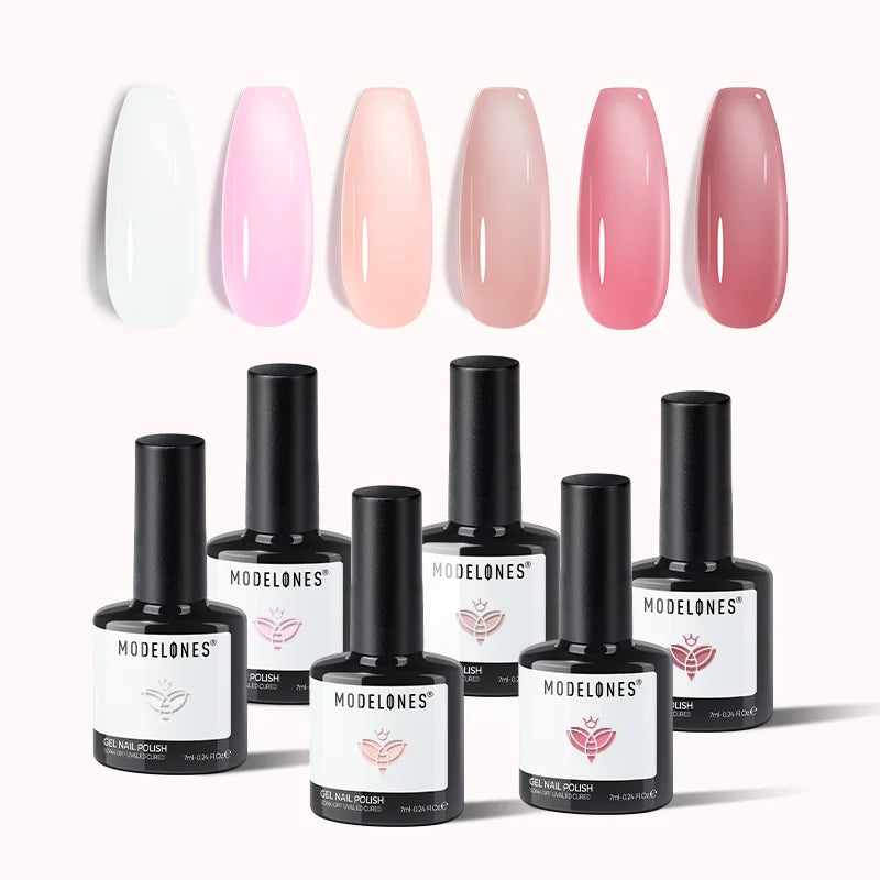 Jelly Chic - Modelones 6 Shades Gel Nail Polish Set 7ml – MODELONES