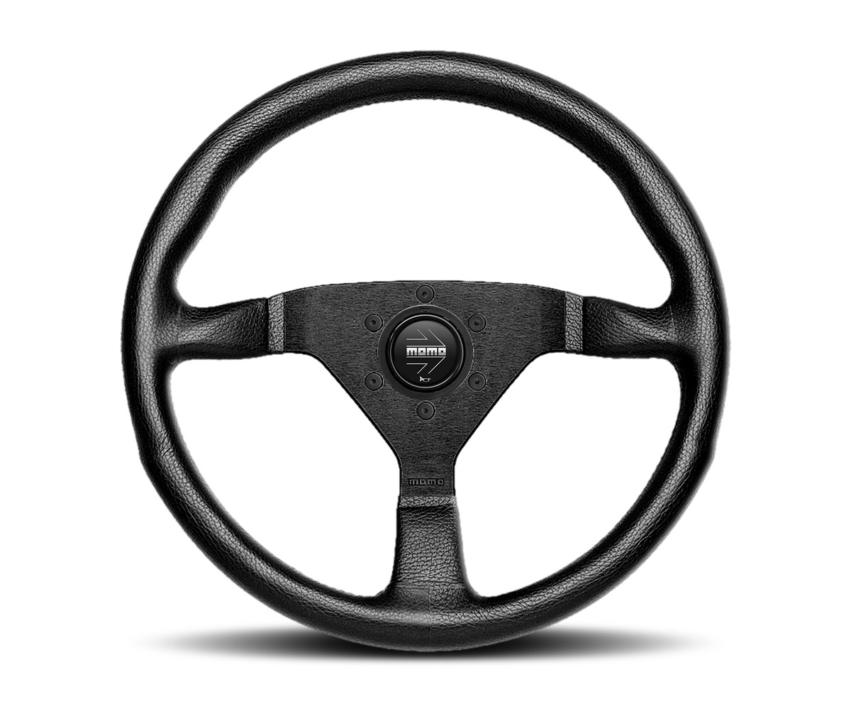 MOMO MONTE CARLO STEERING WHEEL: 350mm/BLACK STITCH – Monrovia