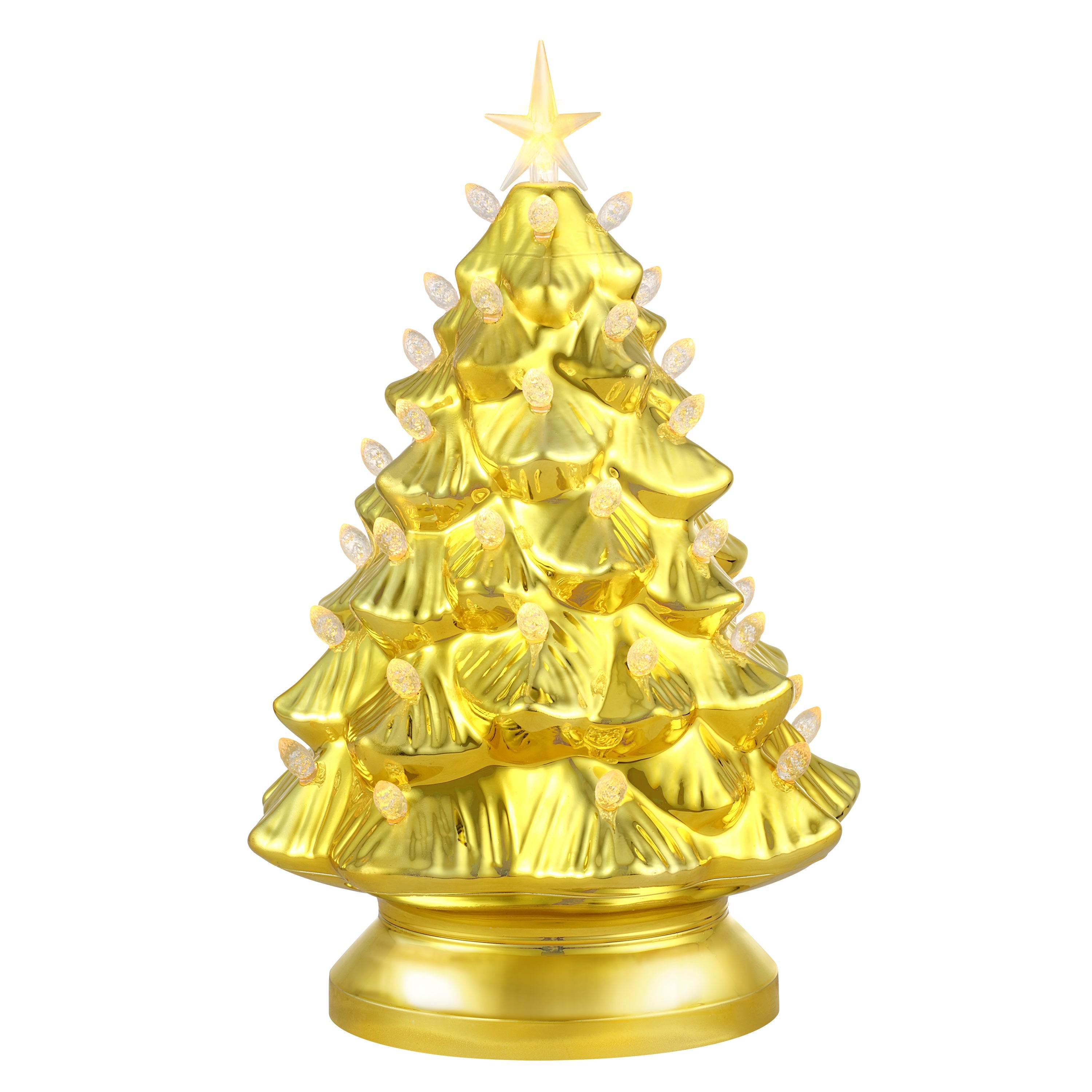 14 in. Shatterproof Nostalgic Tree - Gold – Mr. Christmas