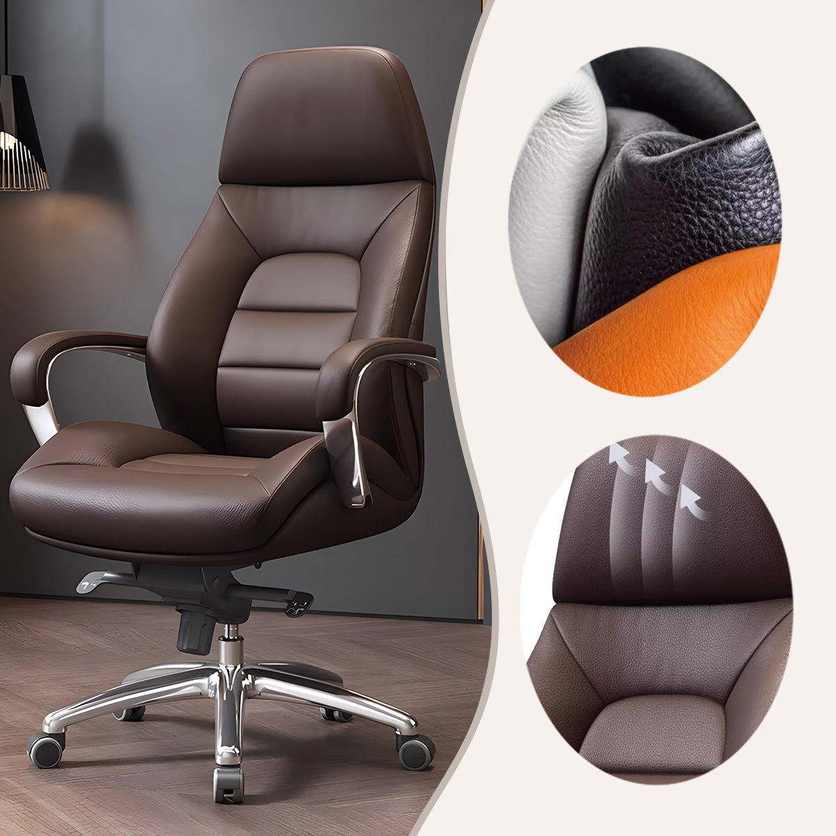 デスクチェア,ワーキングチェア,オフィスチェア,本革,事務用,人間工学