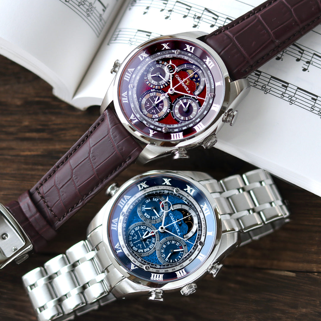 ムーンフェイズ、クロノグラフ、パーペチュアルカレンダー、ミニッツ