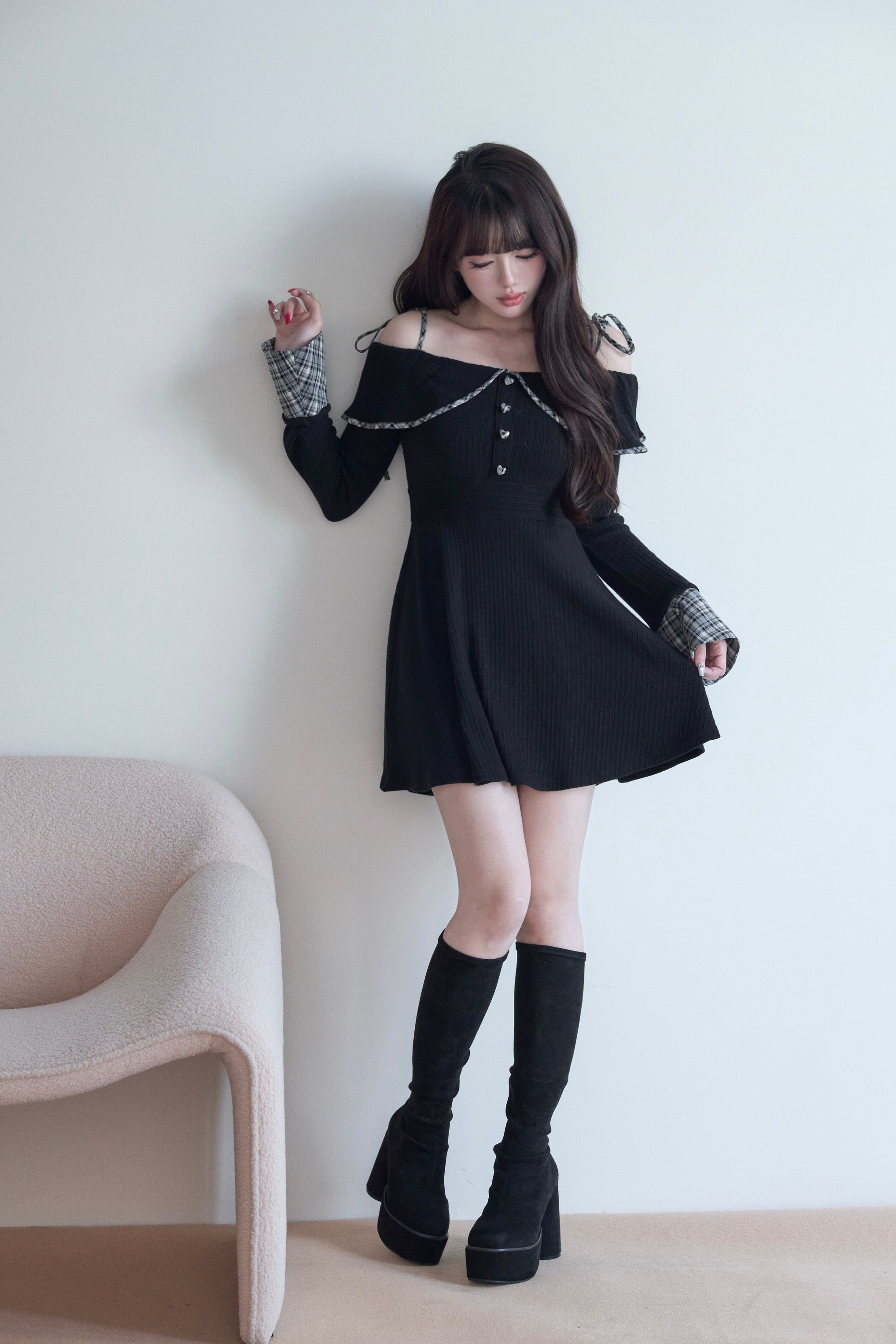 BunnyLis:リボンオフショルダーニットトップス – NoGenki