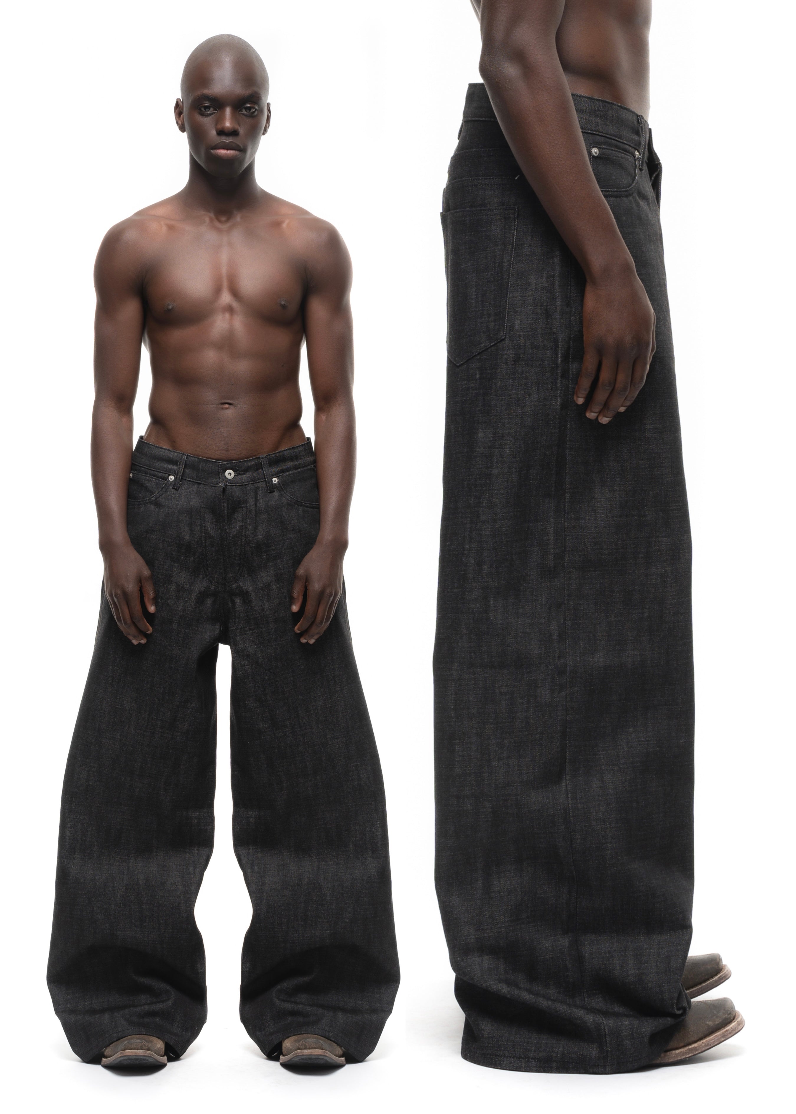 RAW DENIM ULTRA LOOSE FIT STRUCTURED BLACK – NO/FAITH STUDIOS