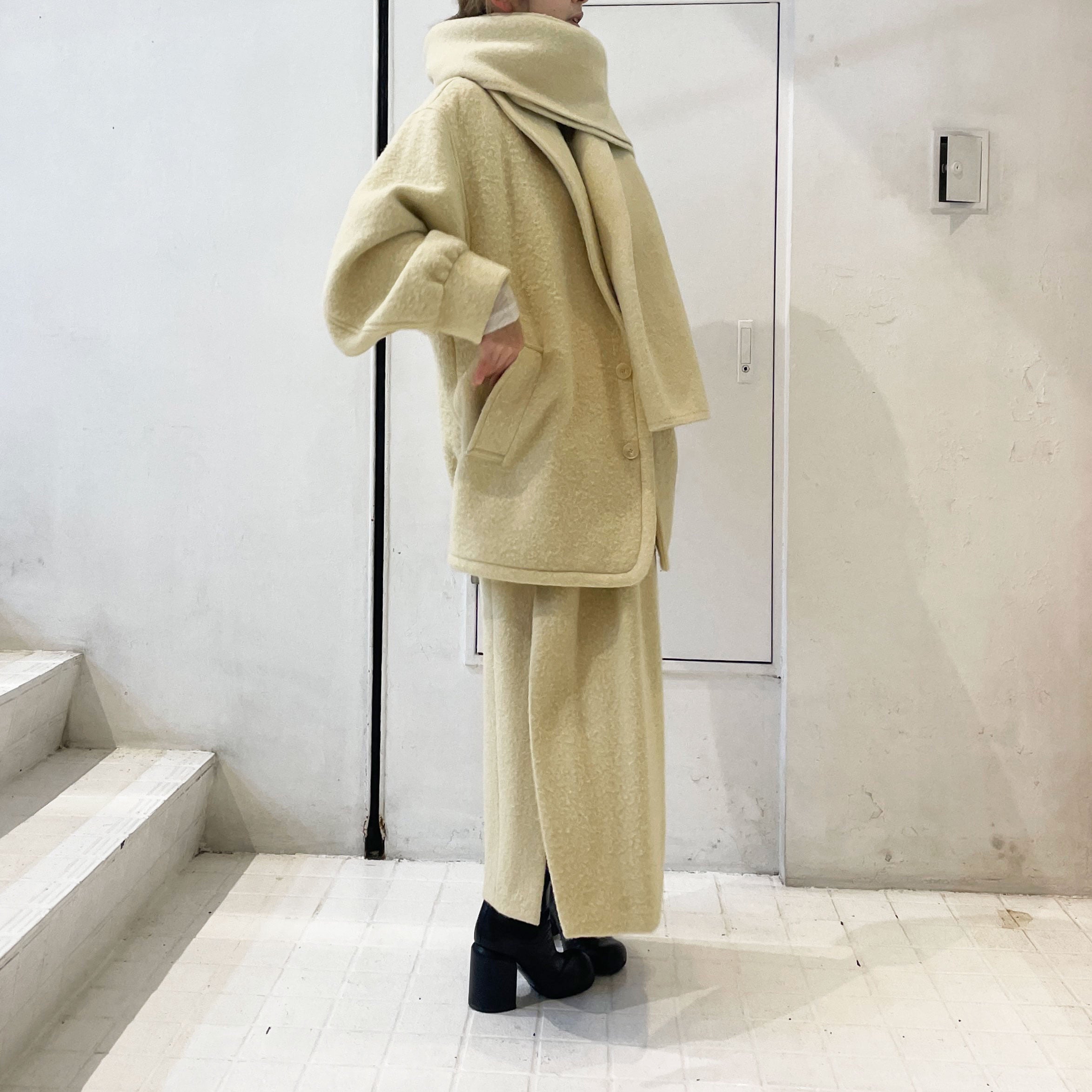 AURALEE】 BRUSHED ALPACA WOOL MELTON HALF COATBRUSHED ALPACA WOOL