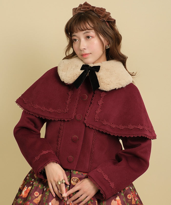 Short Coat with Cape (Made to Order) – axes femme from JAPAN
