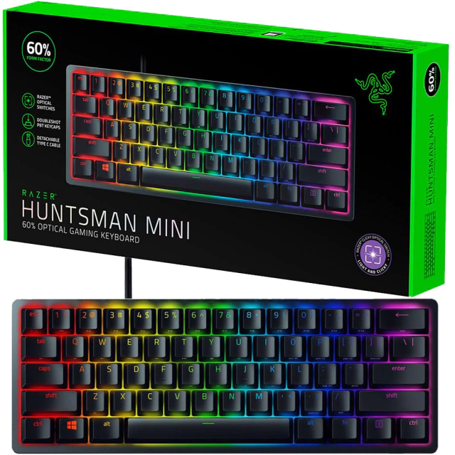 Teclado Gamer Óptico Mecânico Razer Huntsman Mini Linear Preto Rgb