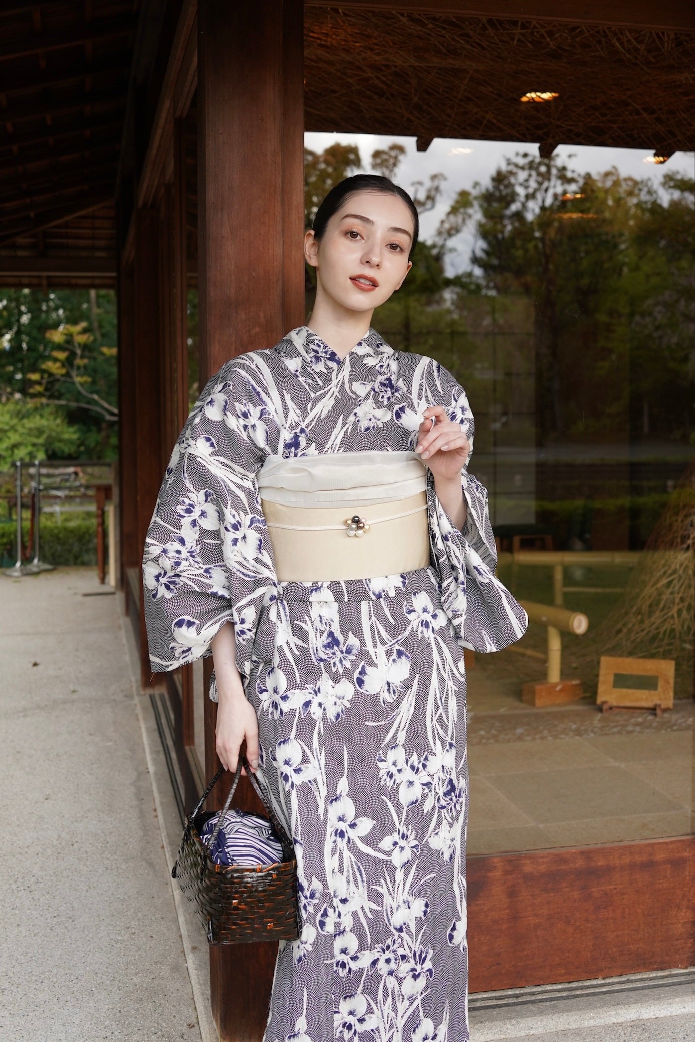 utatane×Acka.］鮫小紋と菖蒲 navy 浴衣4set – Acka online store