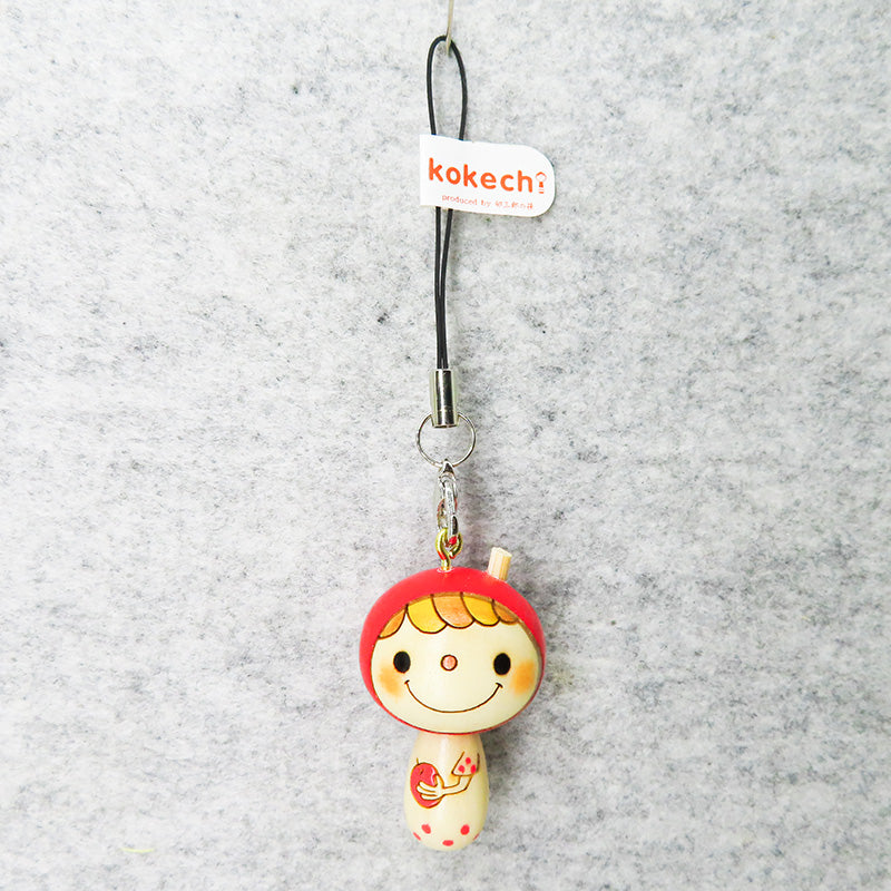 こけし リンゴちゃんストラップ