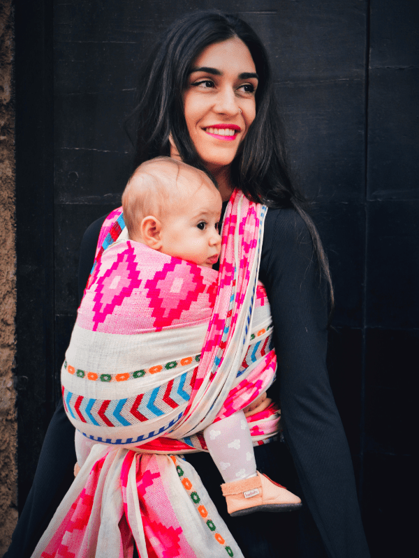 Shubra Woven Wrap – Vibrant Bohemian Baby Carrier by Almitra Tattva
