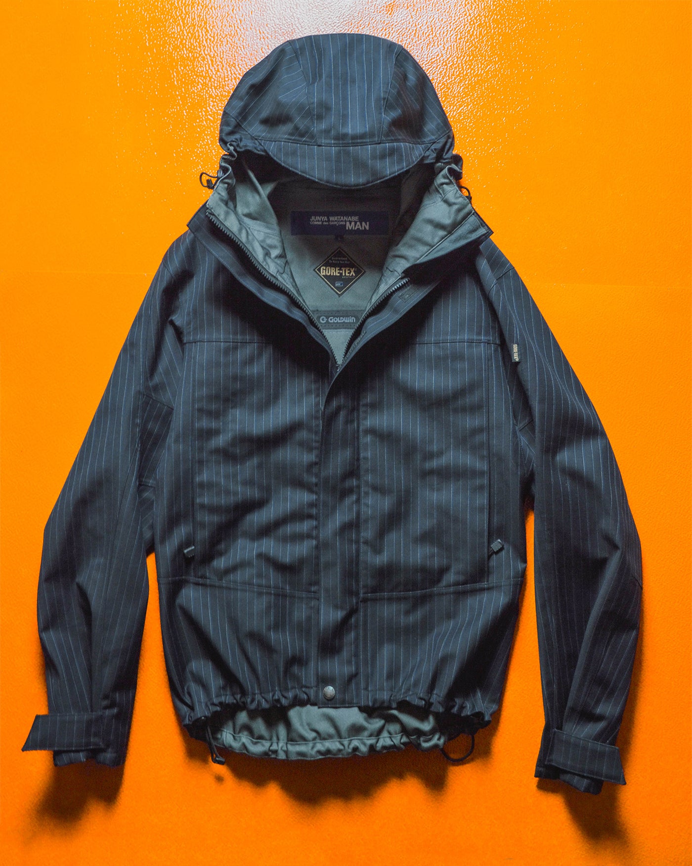 Junya Watanabe Man / CdG AW 2005 Pinstriped Navy Goretex Panelled