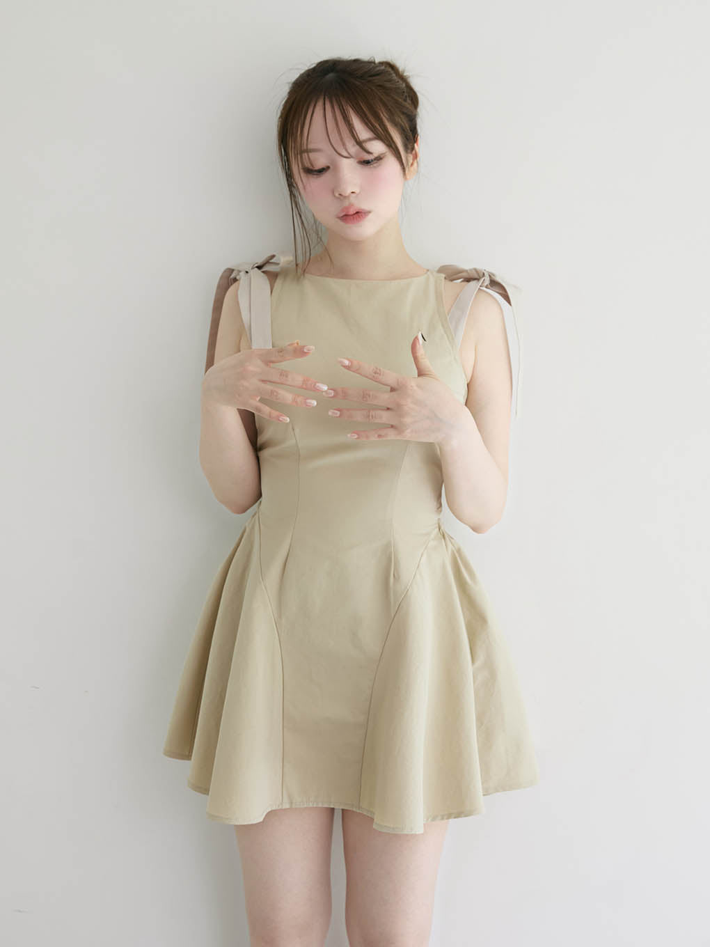 ANDMARY】Jozy ribbon flare mini dress