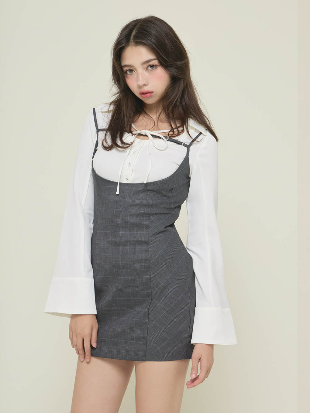 ANDMARY】Betty layered check dress
