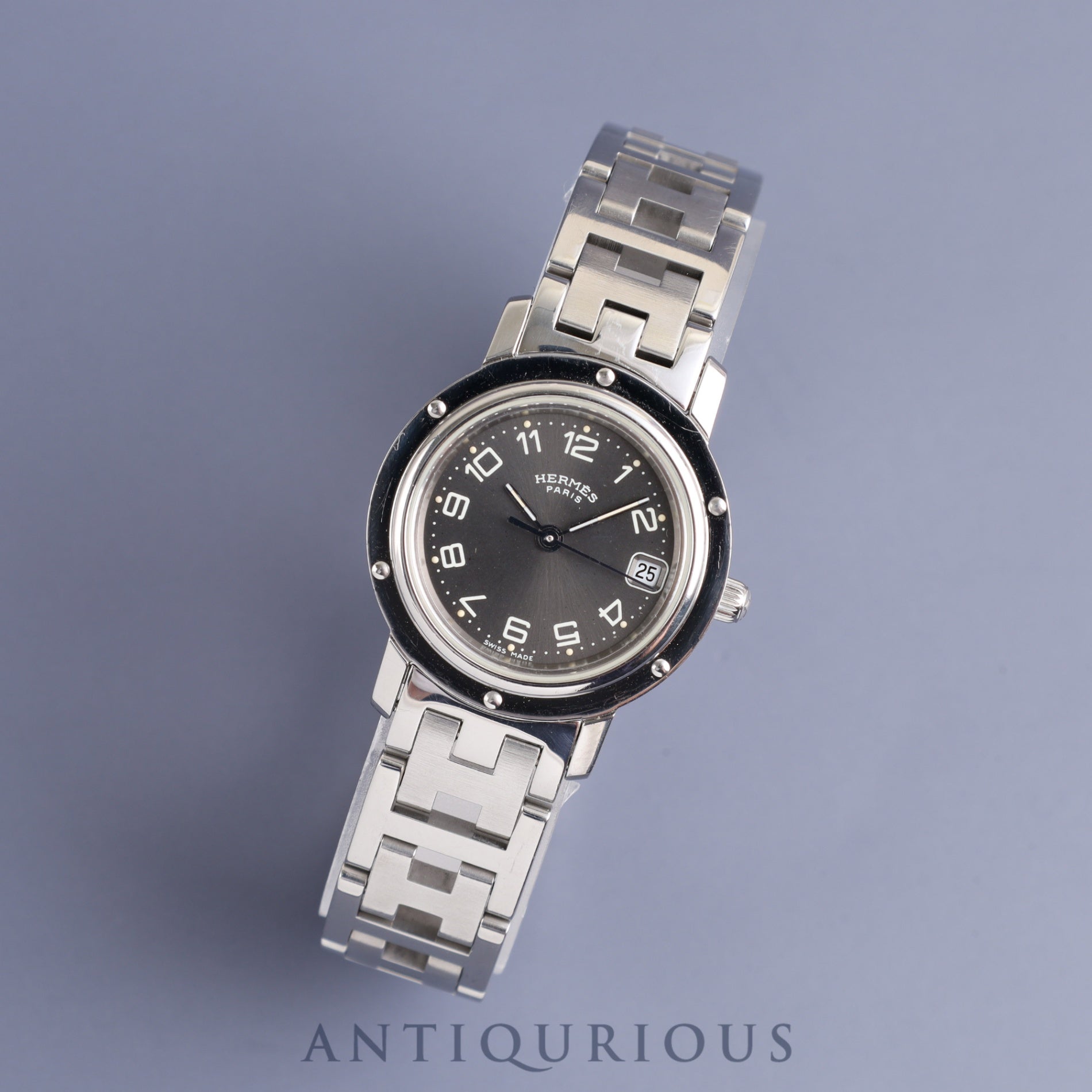 エルメス クリッパー CL4.210 クォーツ SS SS グレーアラビア文字盤