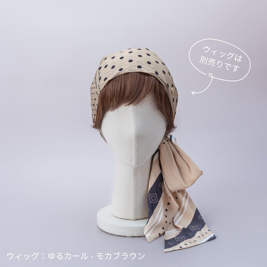 SCARF HAT (M) / Dot Border - Beige – BAREN（バレン）