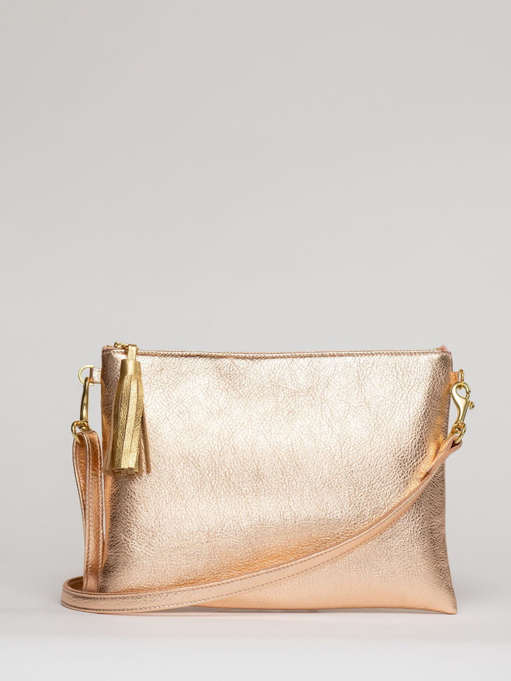 The Sconset Clutch + Crossbody Bag | Rose Gold – Beau & Ro