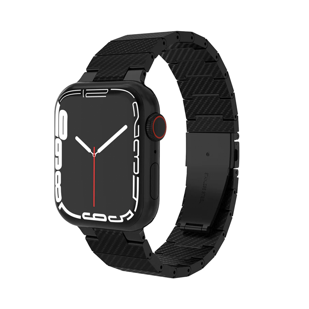 軽量で頑丈】カーボンファイバーブラックバンド【アップルウォッチ