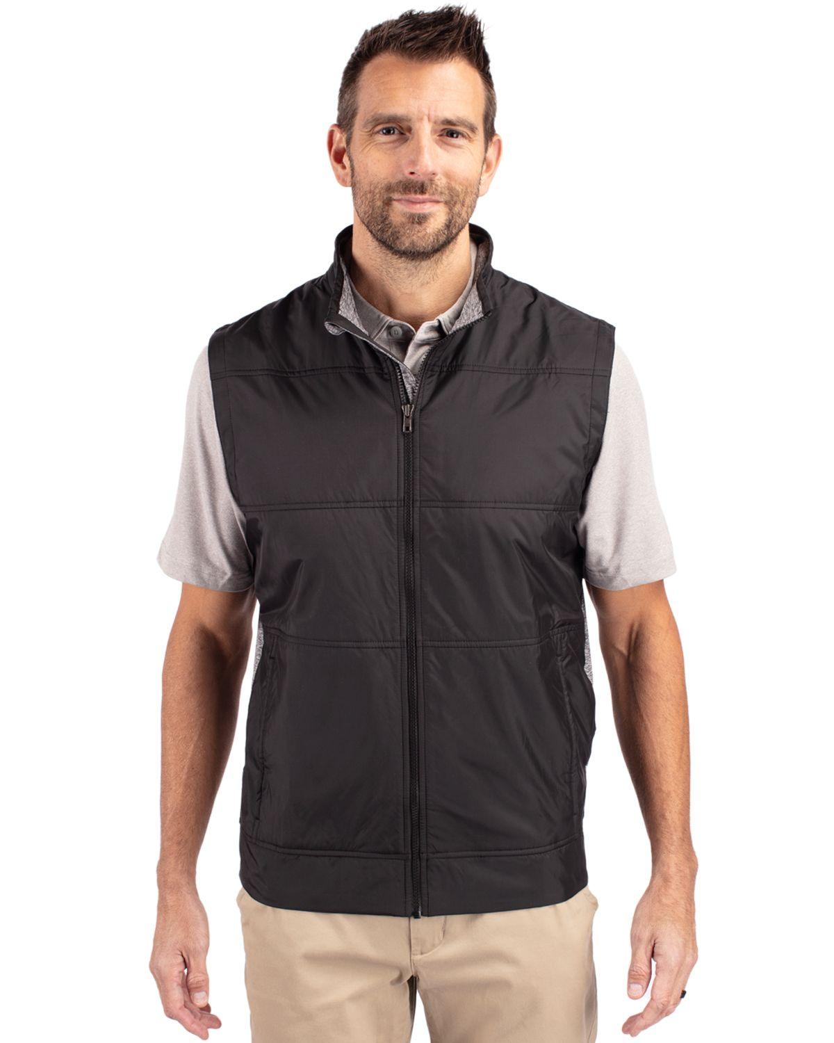 Cutter & Buck Stealth Hybrid Quilted Windbreaker Vest Black