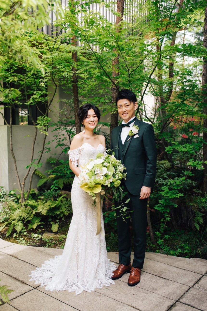 Iwai Omotesando挙式】グリーンのウエディングスーツ - 東京・表参道の