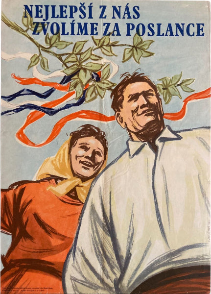 50年代の共産主義プロパガンダ選挙ポスター（チェコスロバキア