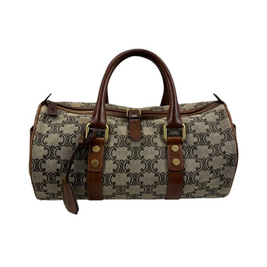 CELINE セリーヌ マカダム キャンバス/レザー ハンドバッグ