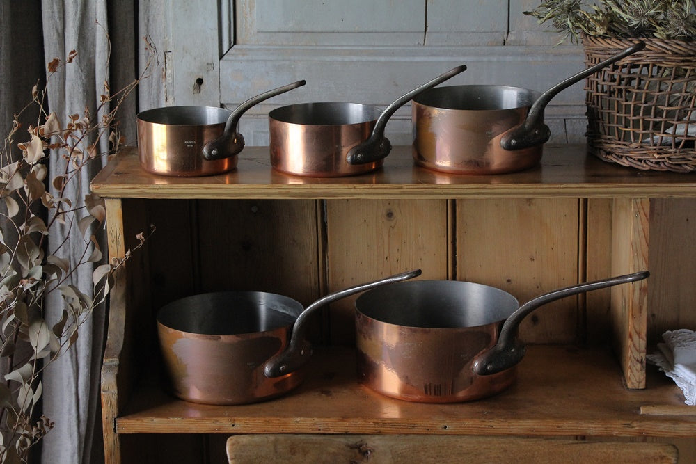 人気のコッパーパン（銅鍋）5点セット フランスアンティークキッチン