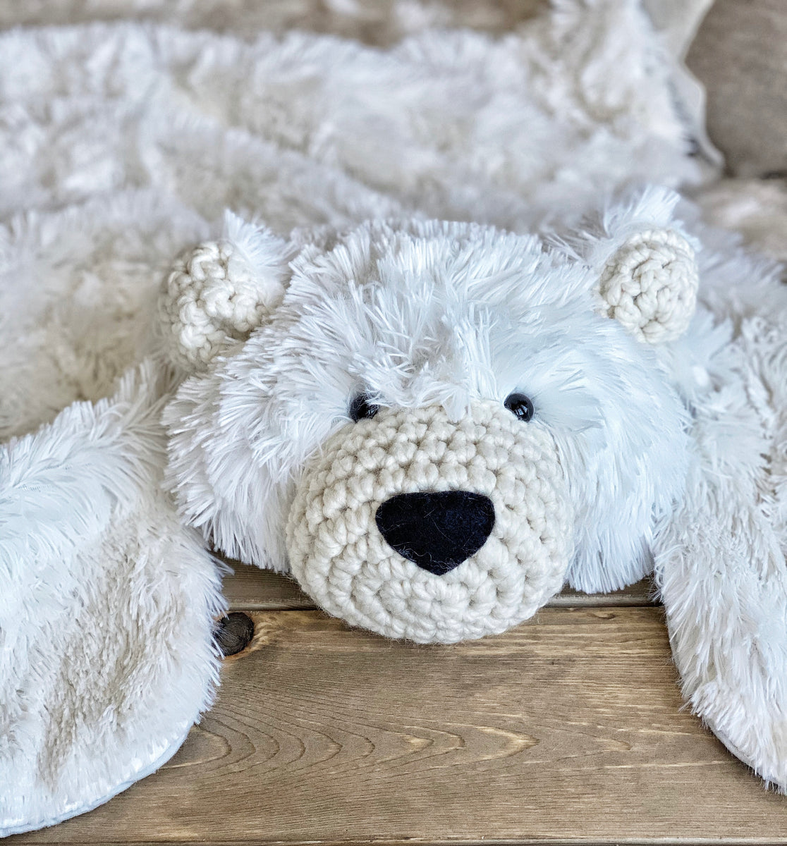 Plush Polar Bear Rug For Nursery | Modern Nursery Bear Rug