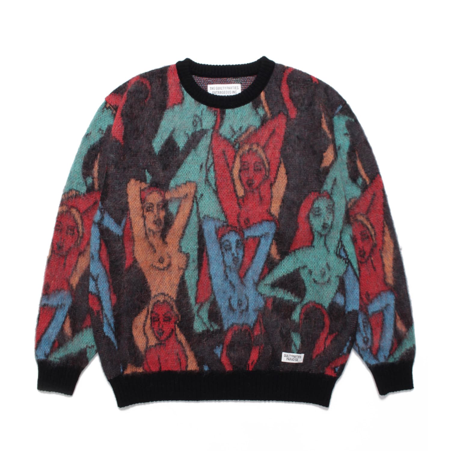 ユラ百女図モヘアニットジャガードセーター 22FW-WMK-KN08