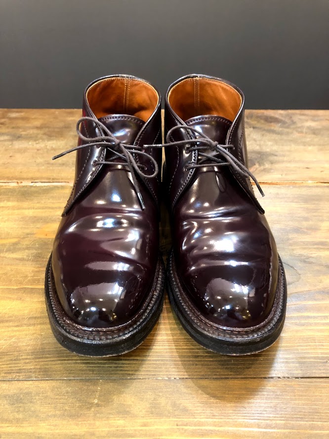 オールデン1341チャッカブーツコードバンの靴磨き