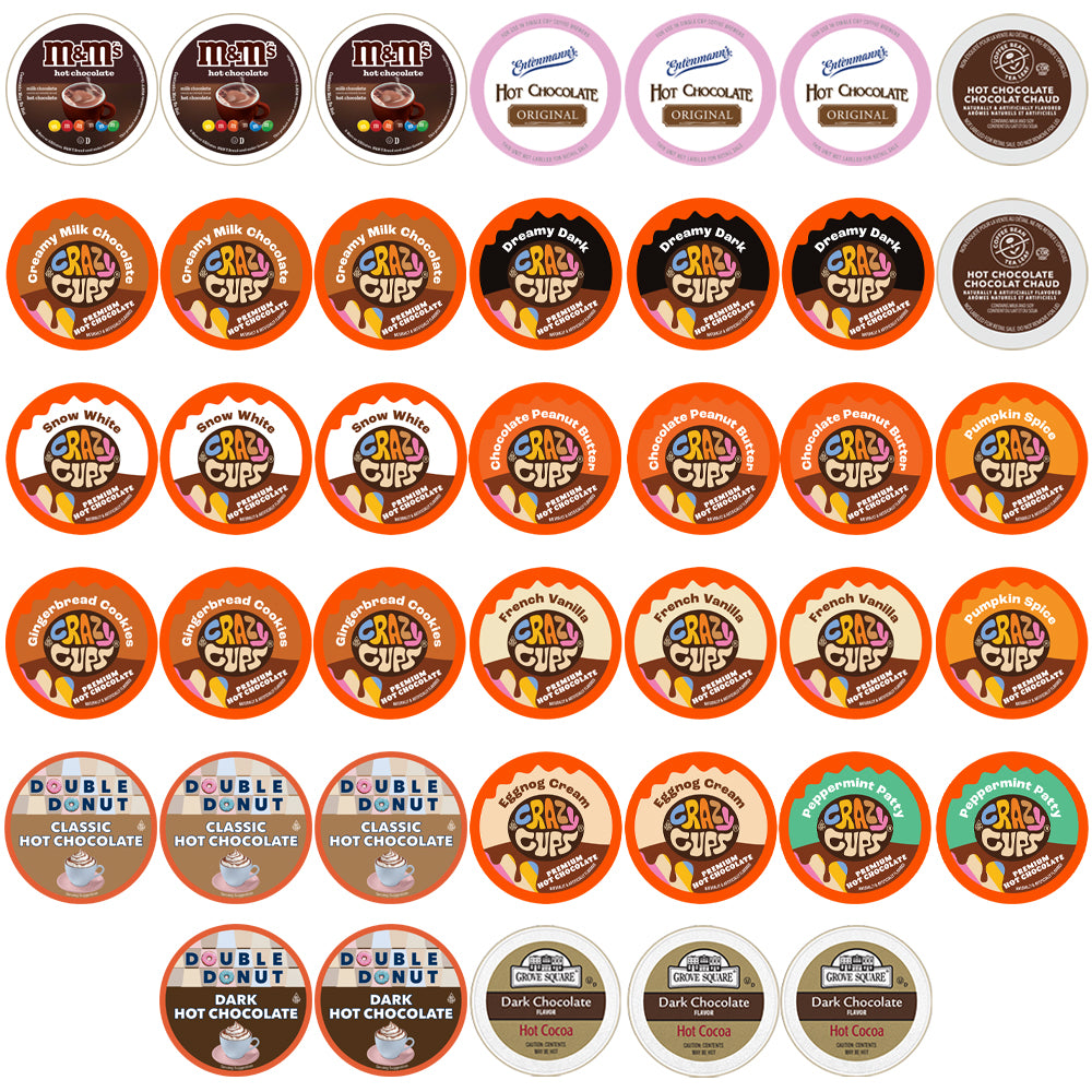 Hot Chocolate Single-Serve Cups Variety Pack Sampler by Perfect