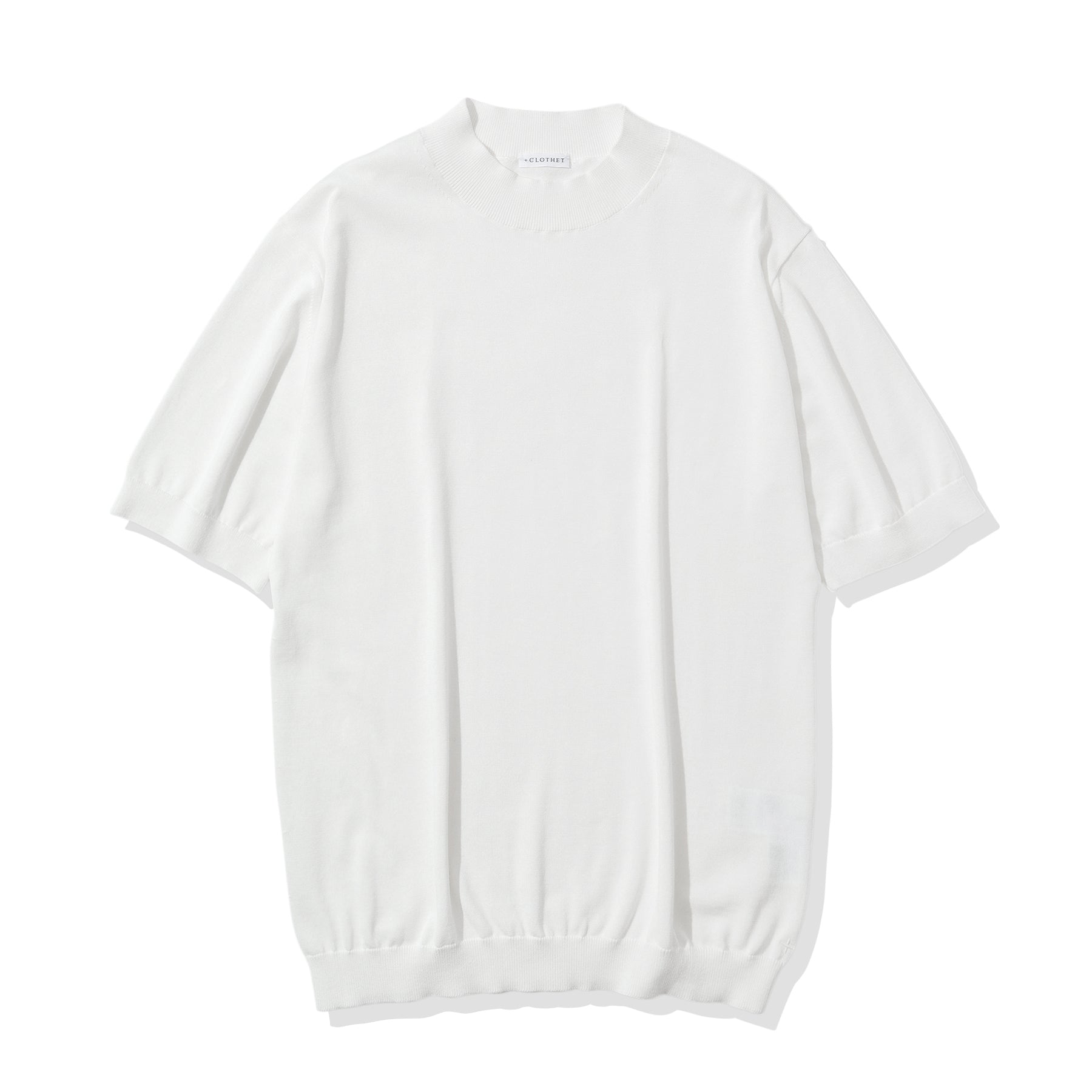 スビンプラチナム モックネックニットTシャツ ホワイト | ＋CLOTHET ONLINE
