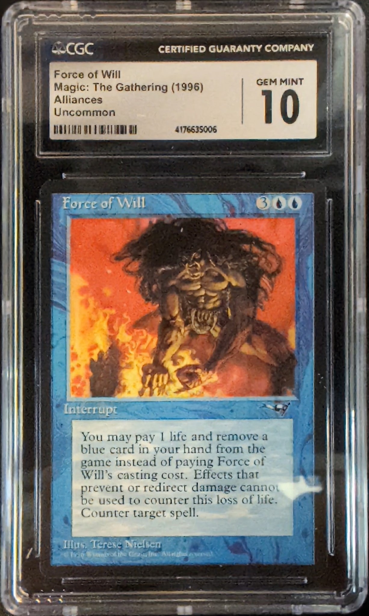 Magic: The Gathering MTG Force of Will [Alliances] Graded CGC 10