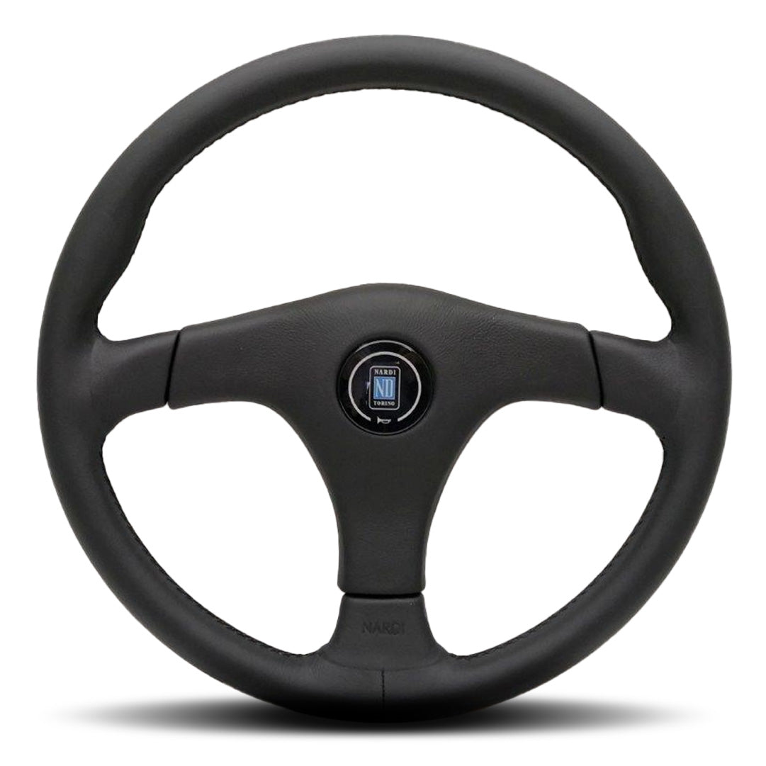 Nardi Gara 3/3 Steering Wheel - Black Leather Black Pad 365mm