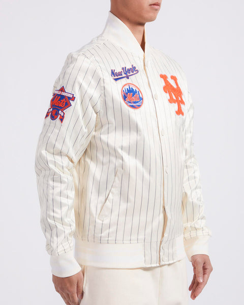 Off White Pinstripe New York Mets Pro Standard Retro Classic Satin