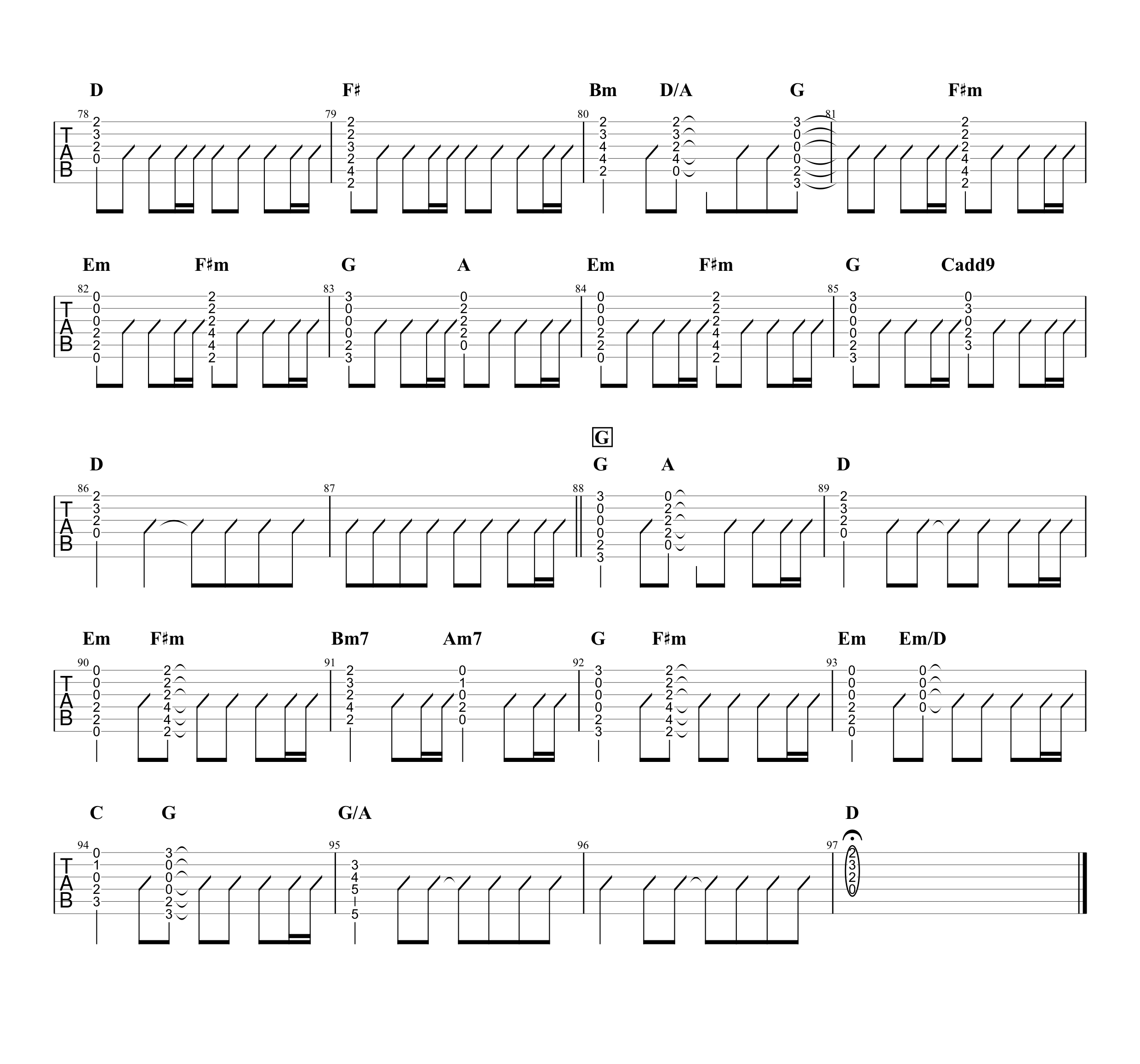 口笛／Mr.Children】無料ギターTAB譜｜コードストロークアレンジVer