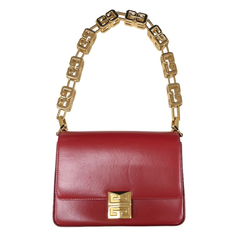 ジバンシィ GIVENCHY 4G チェーン ミディアム バッグ レッド ゴールド