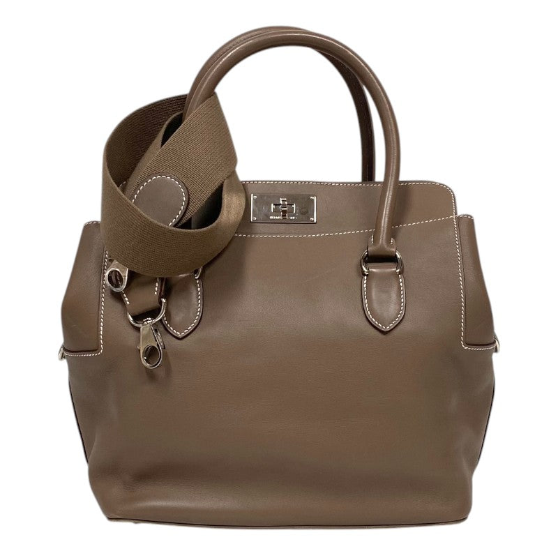 エルメス HERMES ツールボックス26 □N刻 エトゥープ シルバー金具