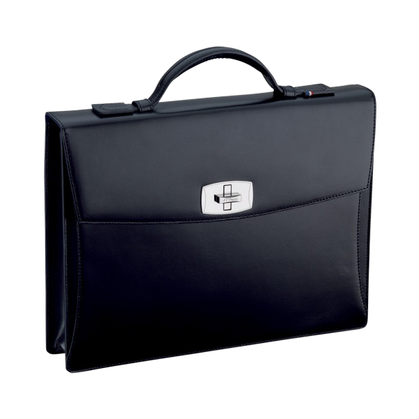 Line D black smooth leather tourniquet briefcase – Luxury Leather