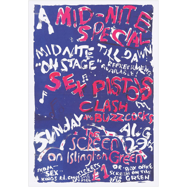 Sex Pistols, The Clash, Buzzcoks, the Midnight Special 1976 poster
