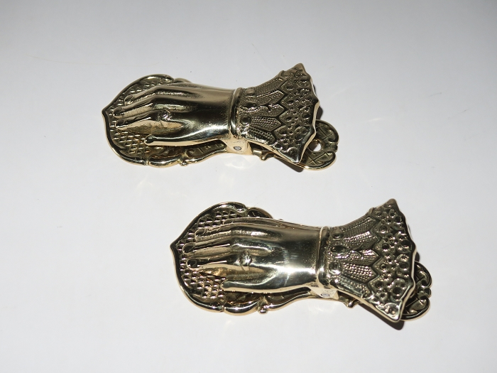 洋書撮影必備！アンティーク調ゴールド色手型ペーパークリップ (大