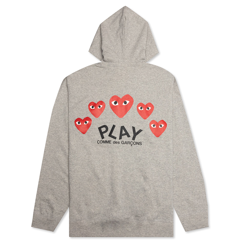 Multi Heart Zip Hooded Sweatshirt - Grey – Feature