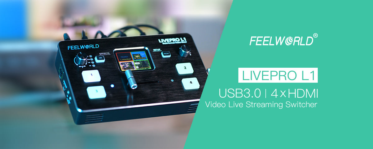 FEELWORLD LIVEPRO L1 Multi Camera Video Mixer Switcher 4 HDMI