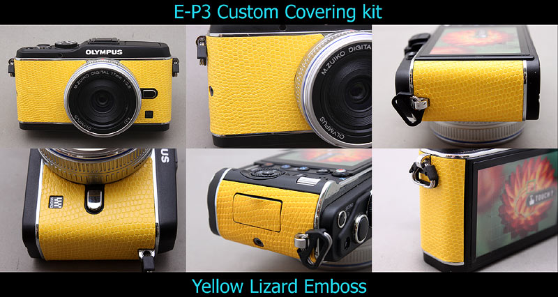 Olympus E-P3 用貼り革キット - Aki-Asahi Custom Camera Coverings