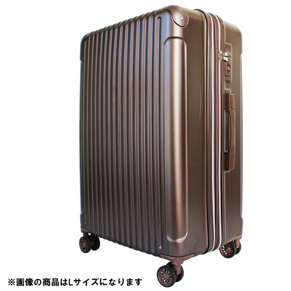 Novel 鏡面＆エンボスファスナーキャリー Mサイズ 拡張 8輪 双輪