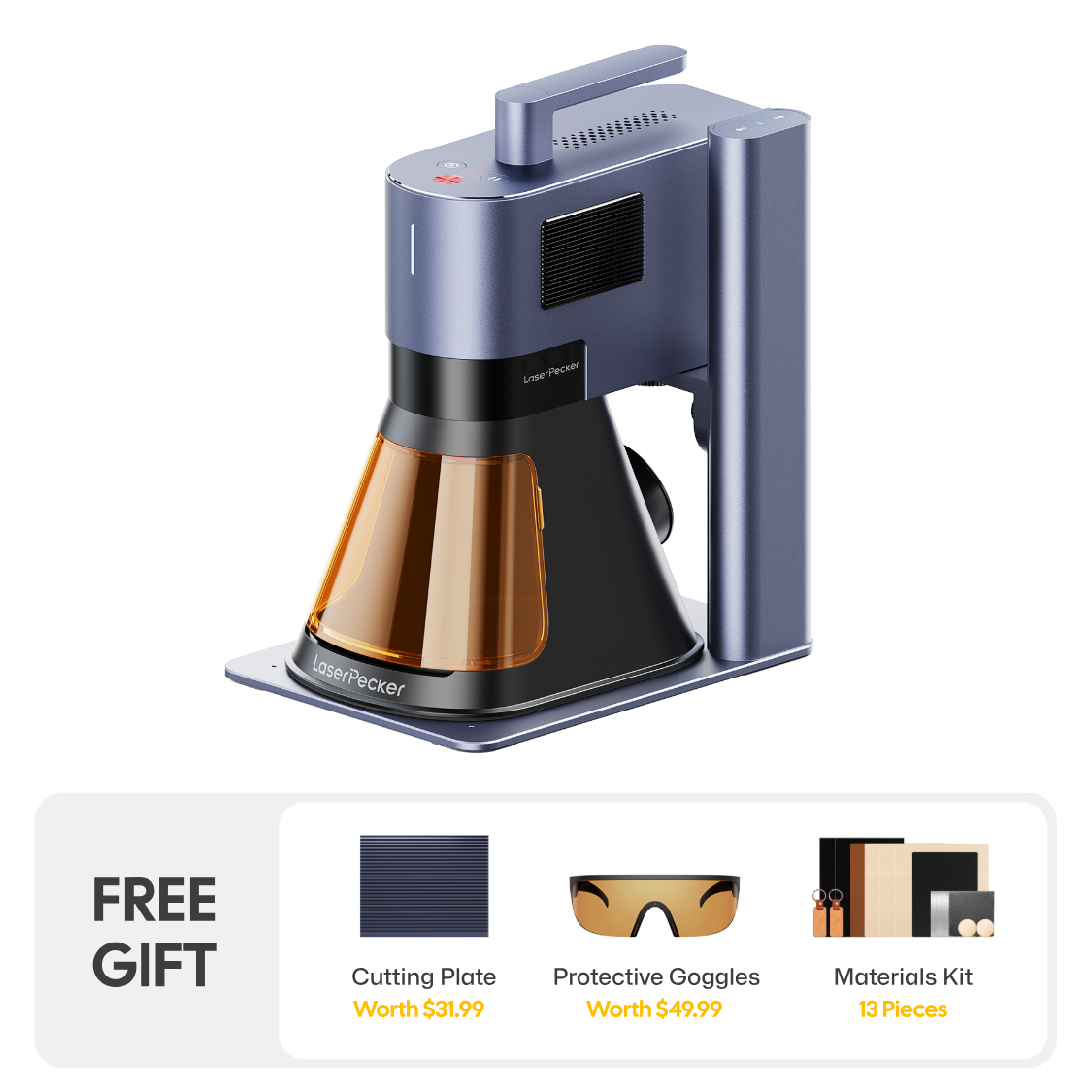 LaserPecker LP5 - Desktop Laser Engraver & Cutter (20W Fiber + Diode)