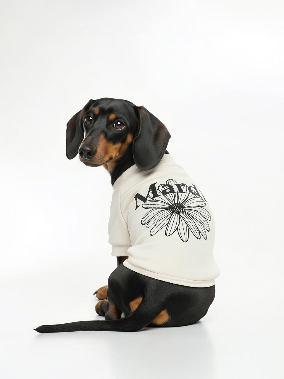 PET SWEATSHIRT FLOWERMARDI_WHITE BLACK – Mardi Mercredi Global