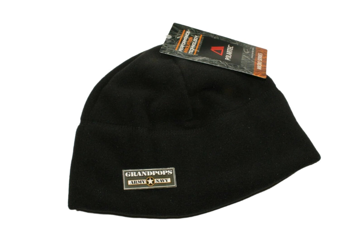 Army Black Fleece PT Cap Polartec Made In USA Microfleece
