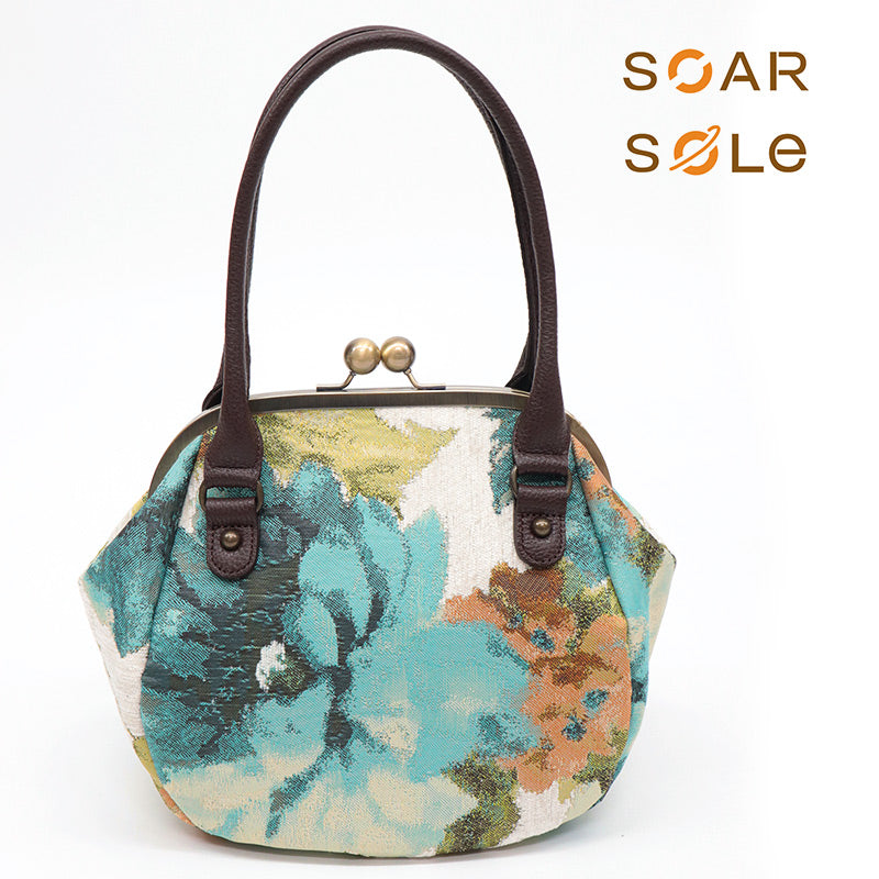 がま口バッグ 《SOAR SOLe》ソアソウル インポート ジャガード生地