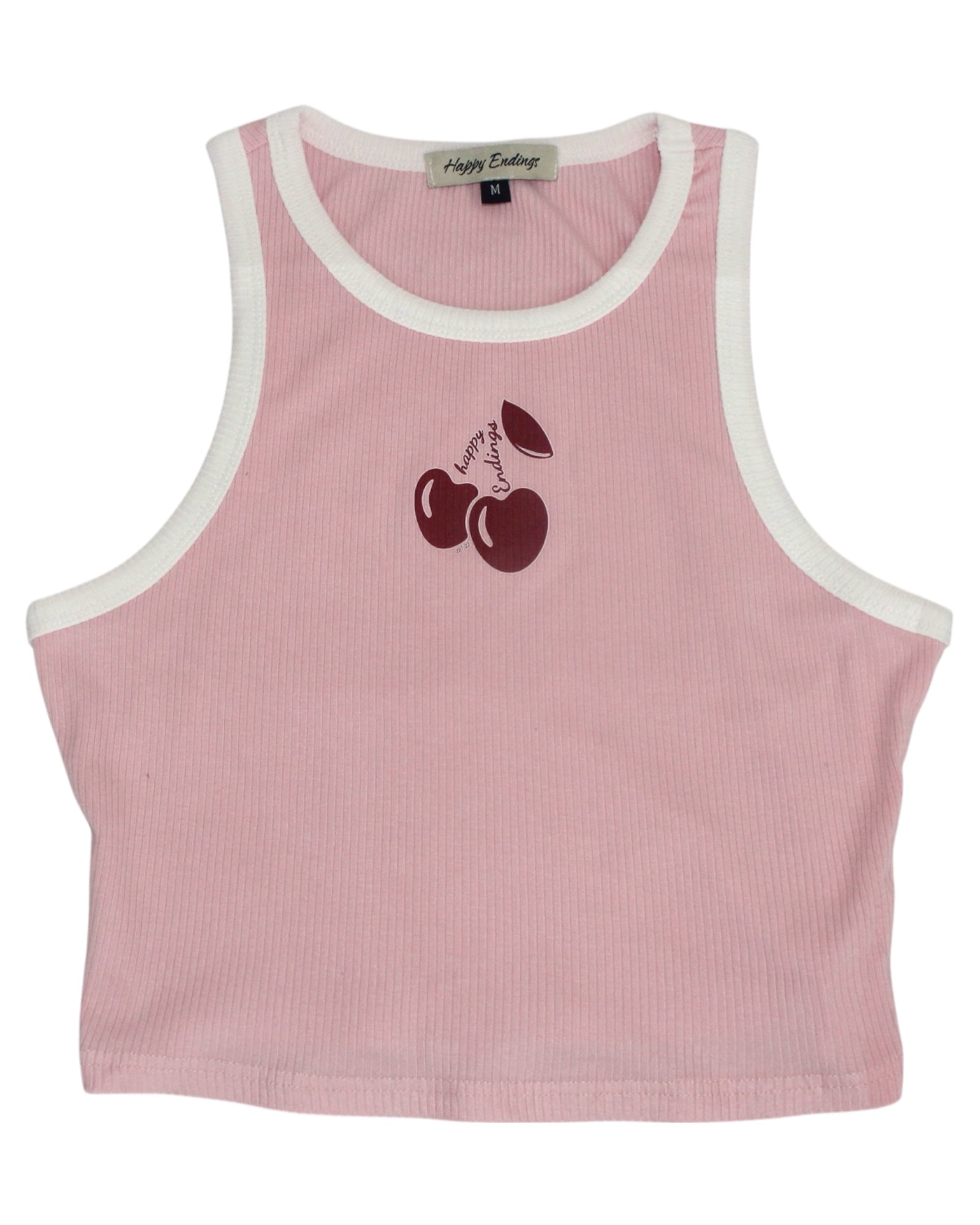 CHERRY TWO TONE TANK TOP PNK – Happyendingsclo